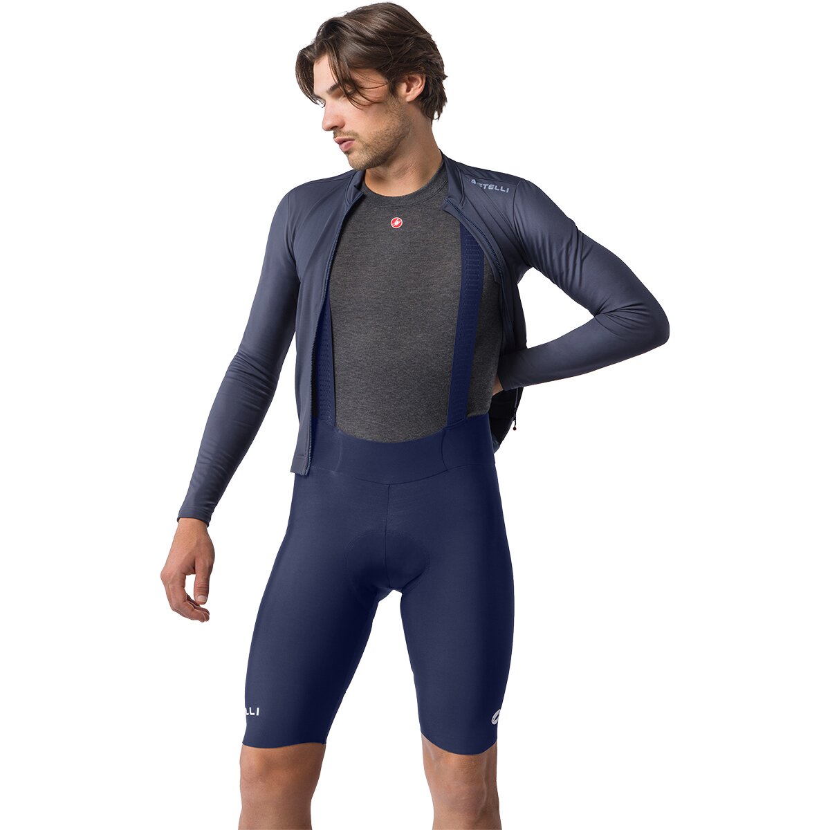 Castelli Espresso Thermal Bibshort - Men's Belgian Blue, XXL