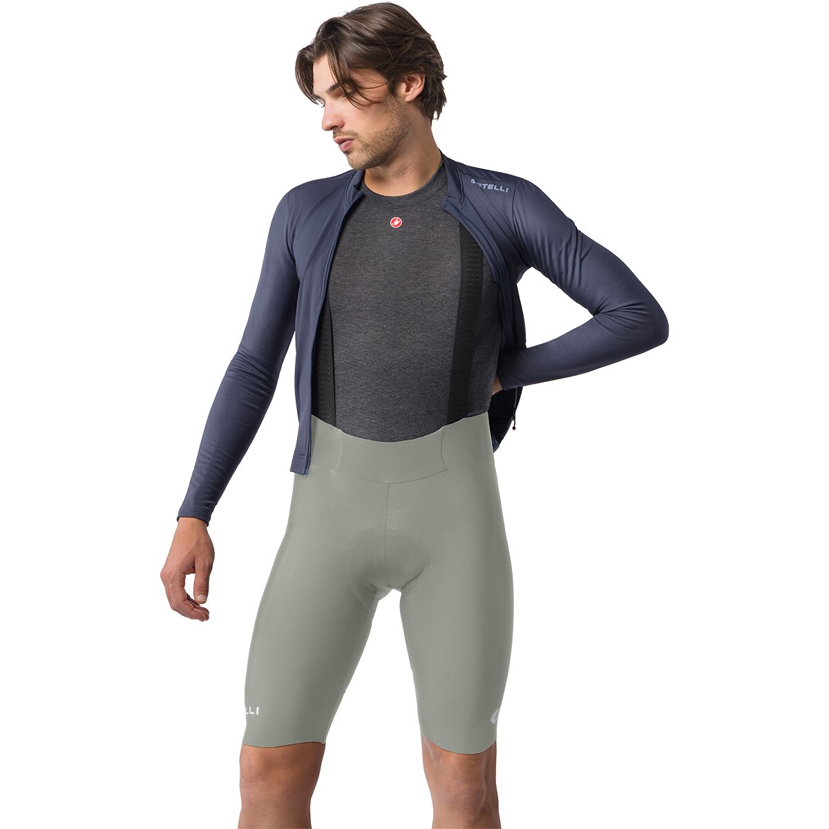 Castelli Espresso Thermal Bibshort - Men's Shadow, XL