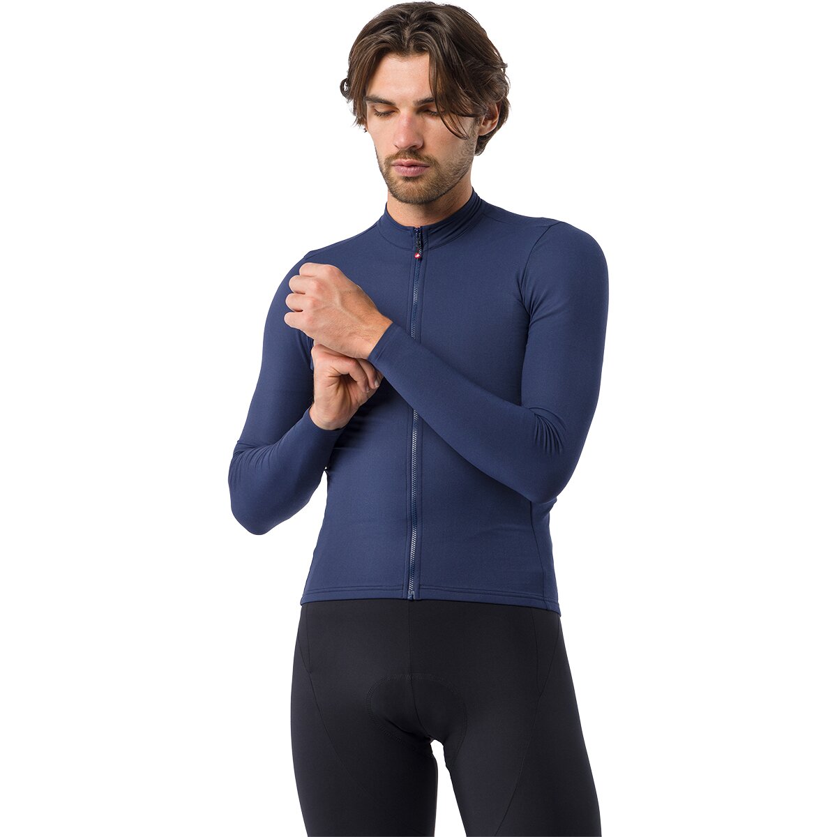 Castelli Thermowoven Long-Sleeve Jersey - Men's Belgian Blue, XL