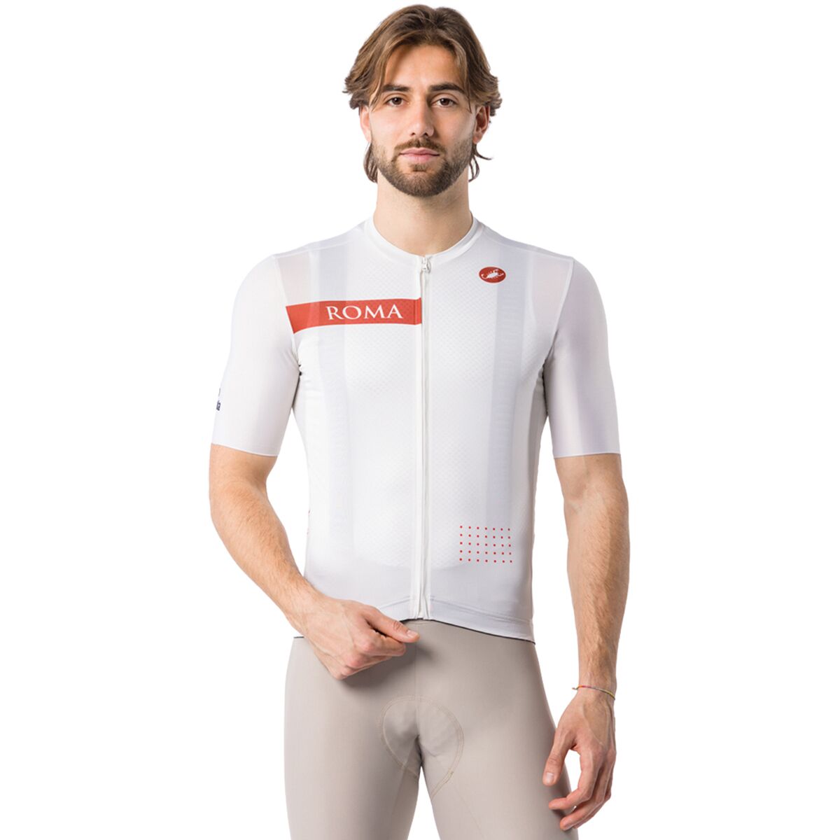 Castelli Castelli #GIRO109 Rome Short-Sleeve Jersey - Men's Chalk/Red Ochre, M