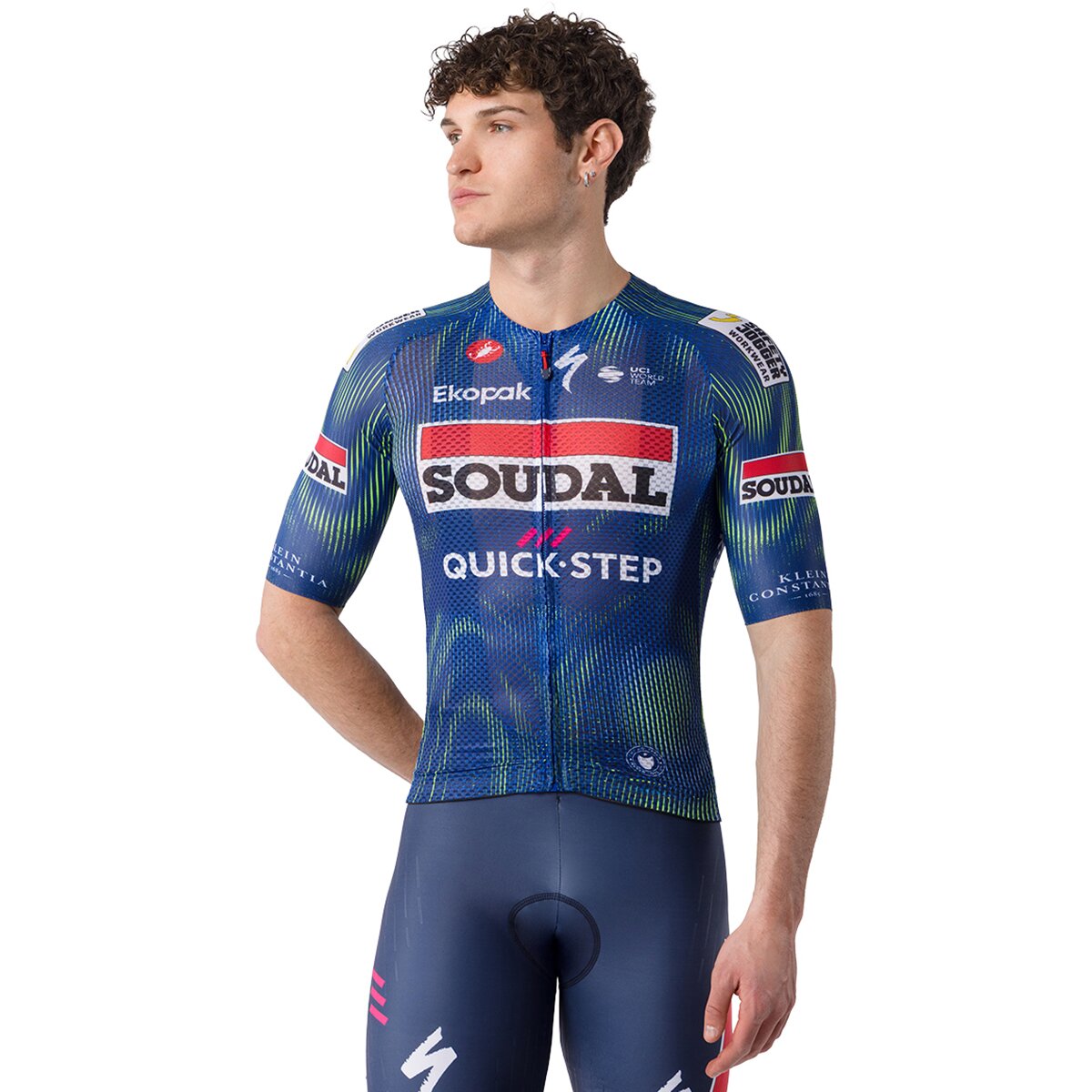 Castelli Castelli Soudal/Quick Step Climber's A/C SS Jersey - Men's Blue/Electric Lime, L
