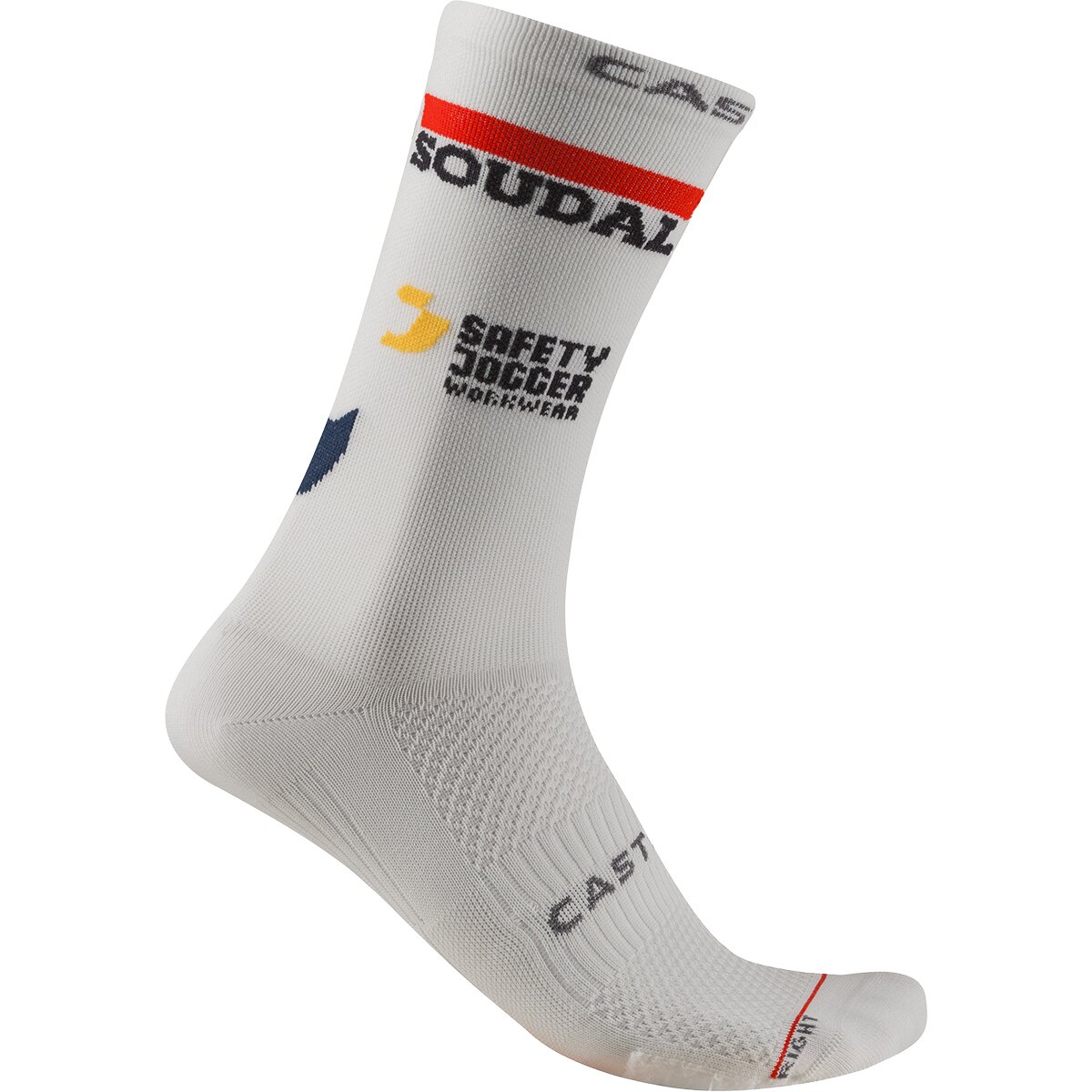 Castelli Castelli Soudal/Quick Step Rosso Corsa Pro 18 Sock White, S/M - Men's