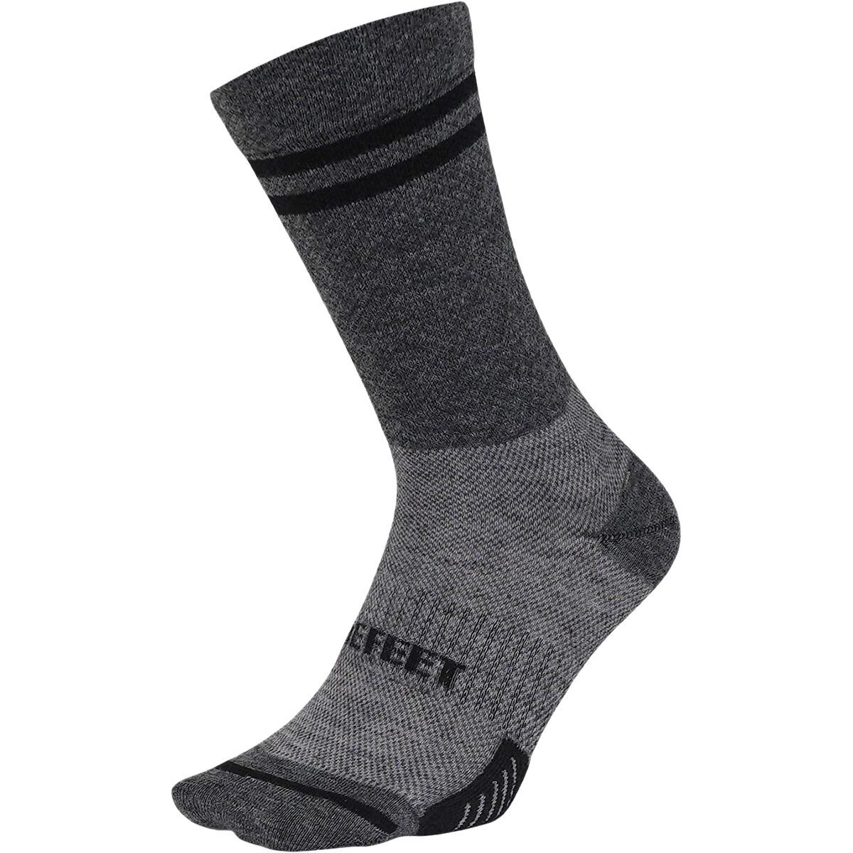 DeFeet Cyclismo Wool Blend 6in Sock Grey/Black, M - Men's