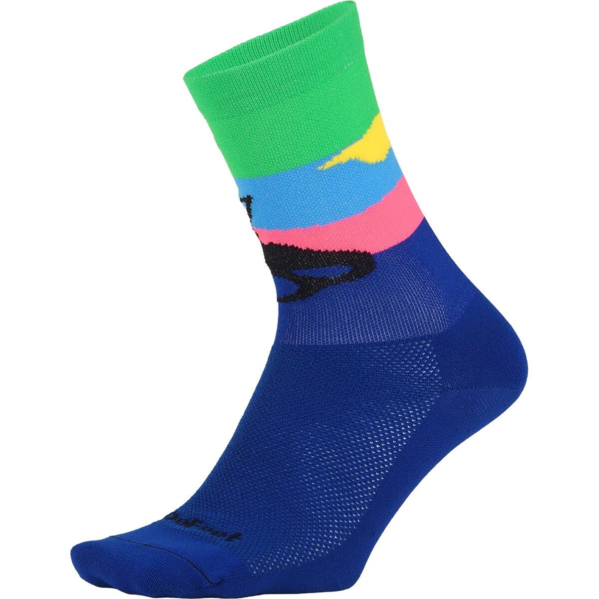 Defeet DeFeet Aireator 6in Mythical Beasts Sock Siren Royal/Green, XL - Men's