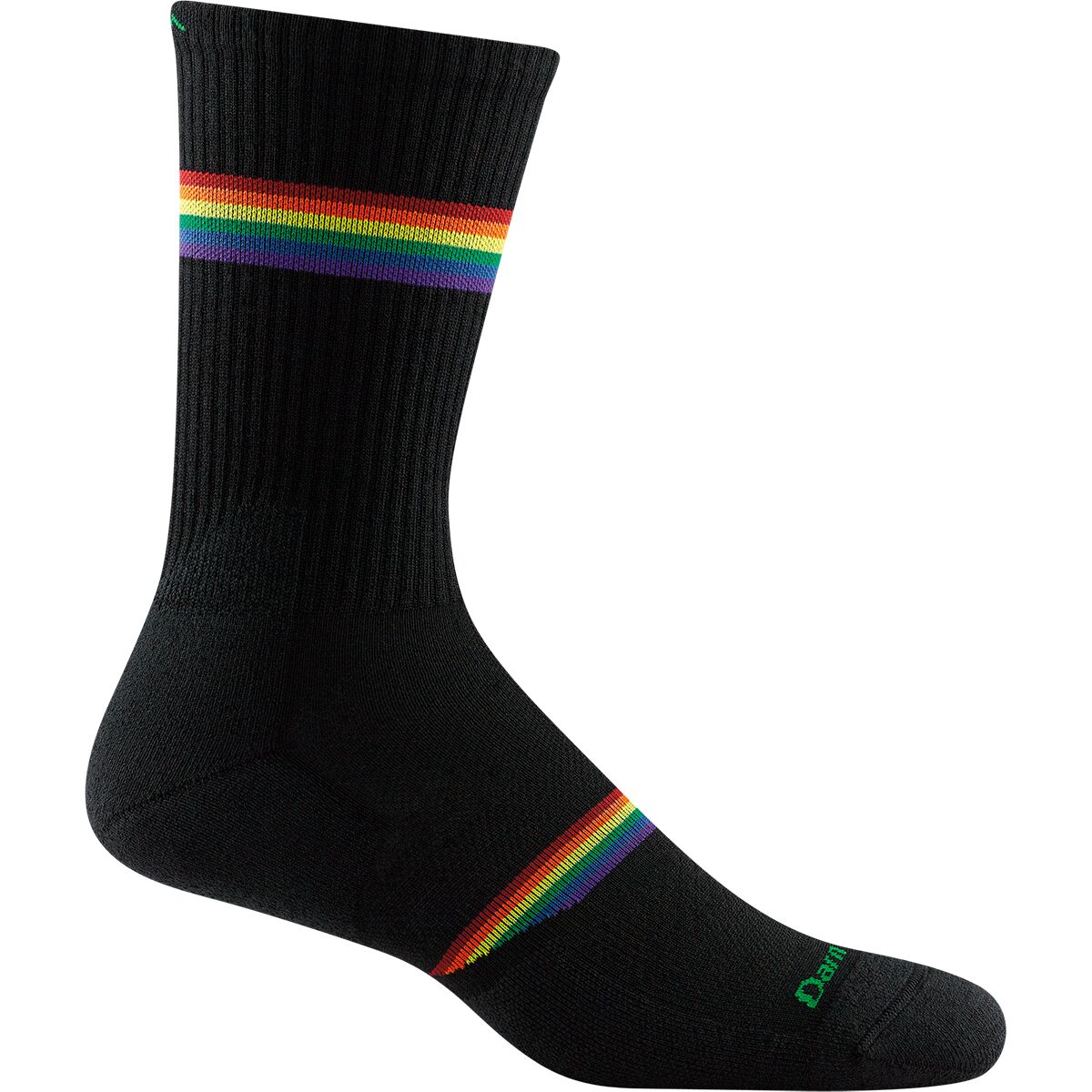 Darn Tough Darn Tough Prism Crew Lightweight + Cushion Sock - Men's Black, L - $23.95 at Competitive Cyclist