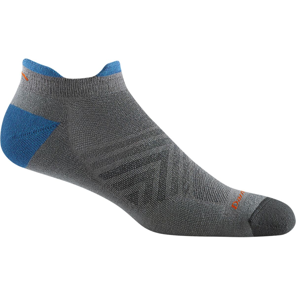 Darn Tough Run Coolmax No-Show Tab Ultra-Lightweight Cushion Sock Gray, XL