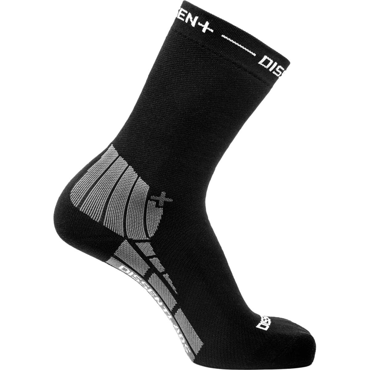 Dissent Dissent MTB GFX Crew 8in Sock Black, S - Men's