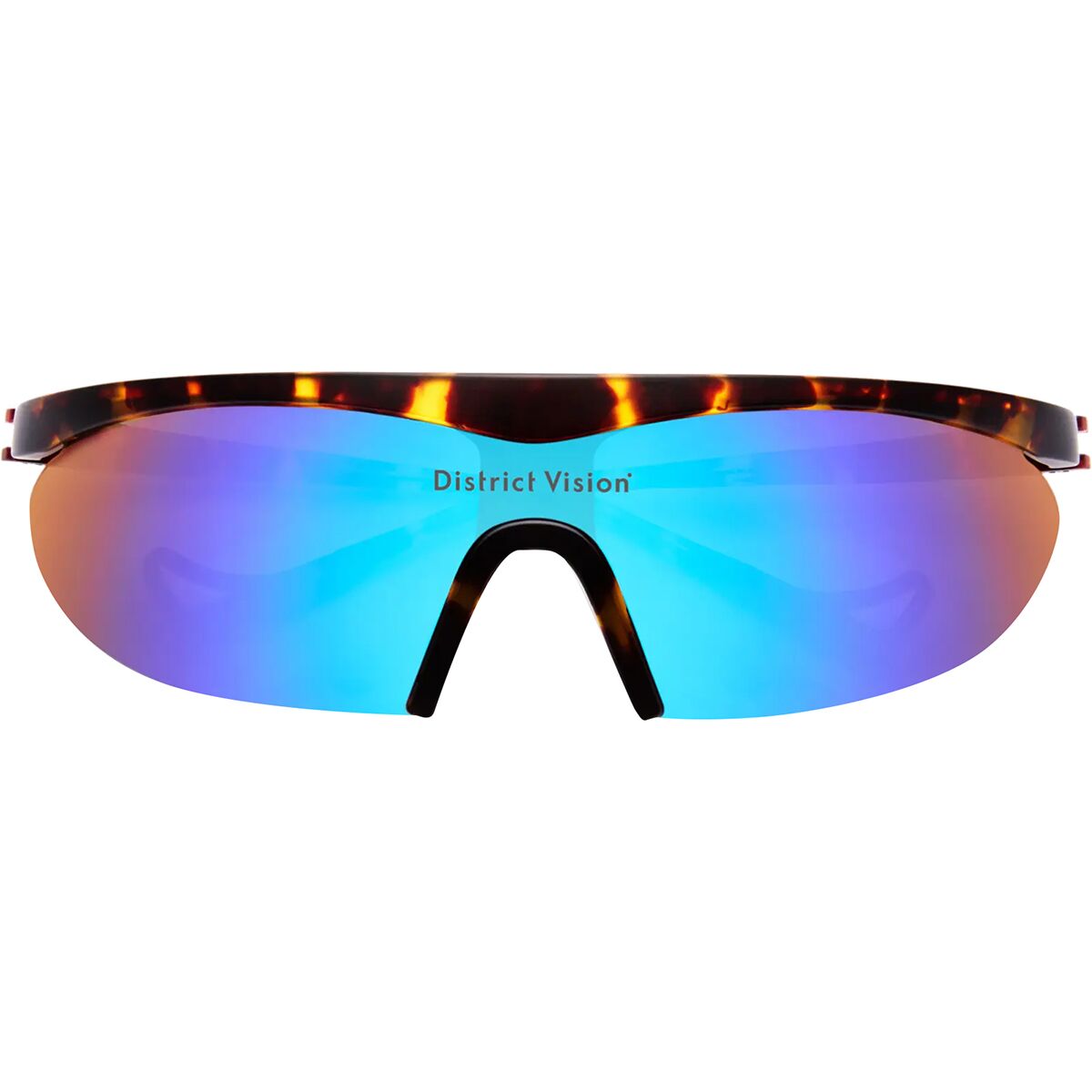 District Vision Koharu Eclipse Sunglasses Tortoise/Blue Mirror, One Size - Men's