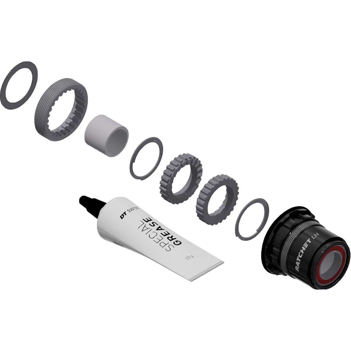 Dt Swiss DT Swiss Ratchet LN Freehub Body Upgrade Kit One Color, XDR, Standard, Sealed Bearing, 18T