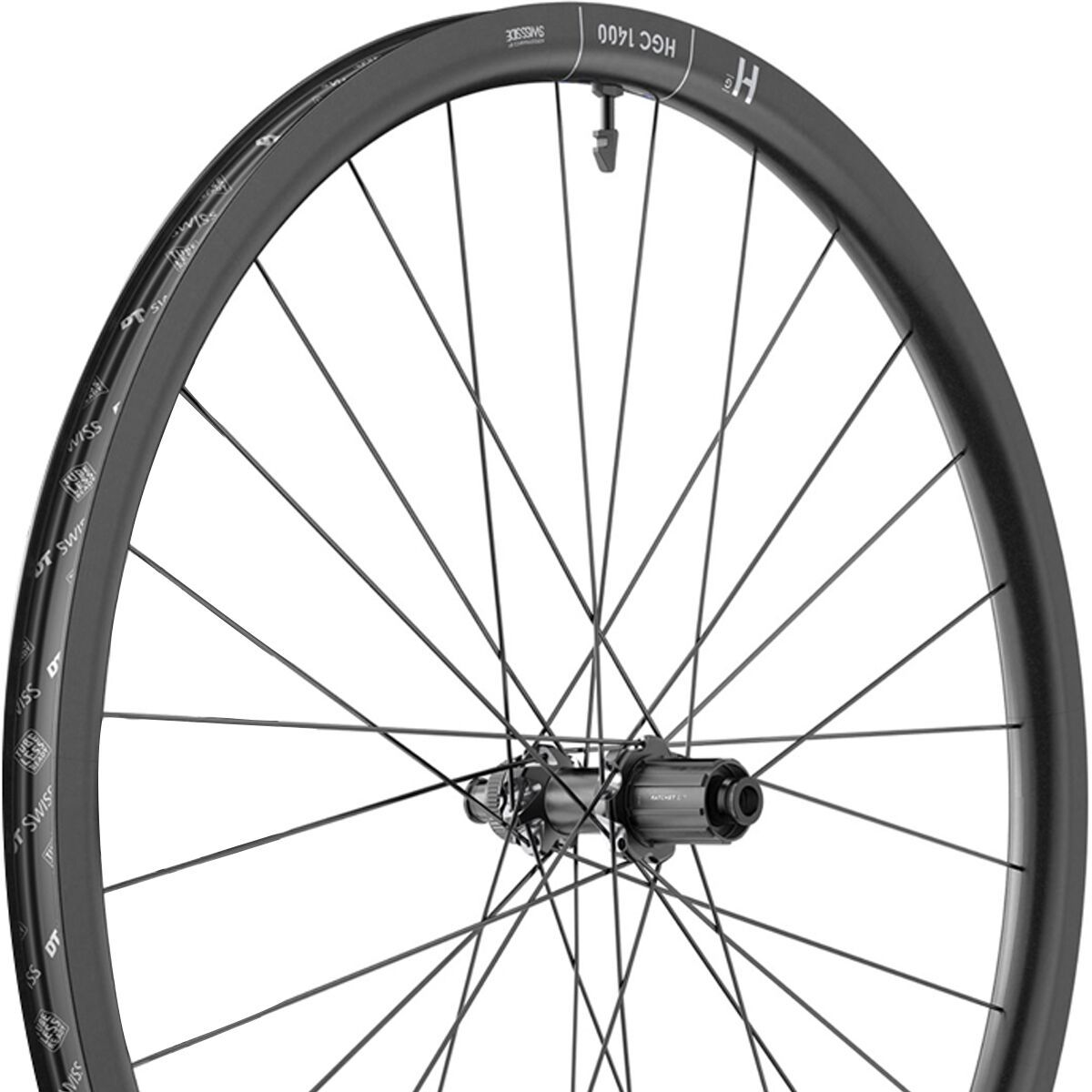 Dt Swiss DT Swiss HGC 1400 Spline 30 700c Centerlock Wheel Rear, Black, 12x142mm, HG11, Ratchet EXP OS 30