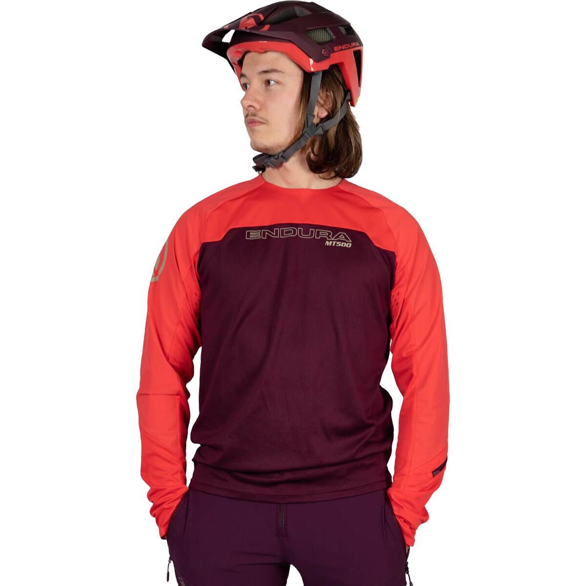 Endura MT500 Burner Long-Sleeve Jersey - Men's Aubergine, S