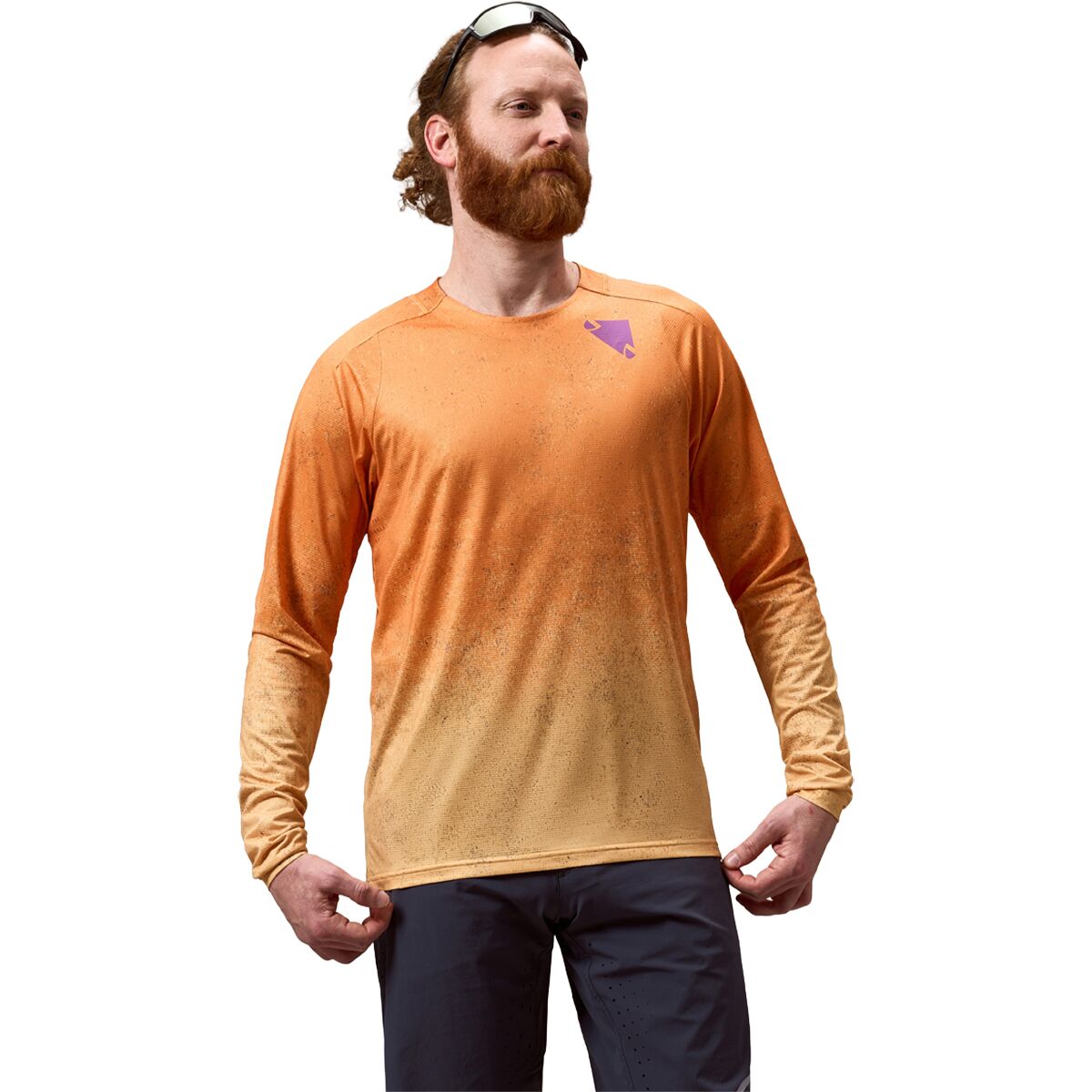Endura Singletrack Long-Sleeve Print Jersey - Men's End Orange, XL