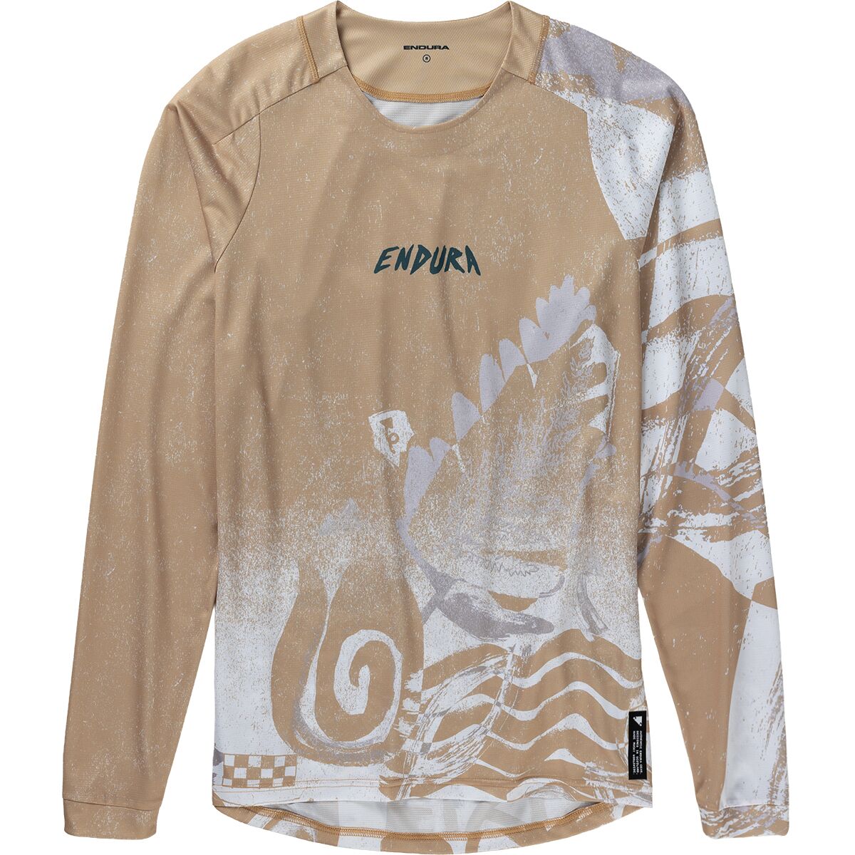 Endura Singletrack Long-Sleeve Print Jersey - Men's Sand, XL