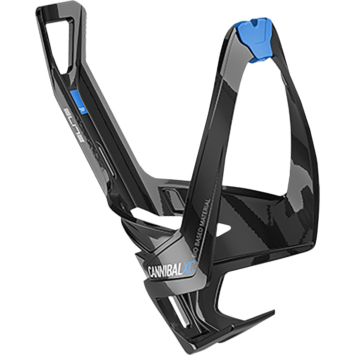 Elite Cannibal XC Bottle Cage Bio Based Gloss Black/Blue, One Size
