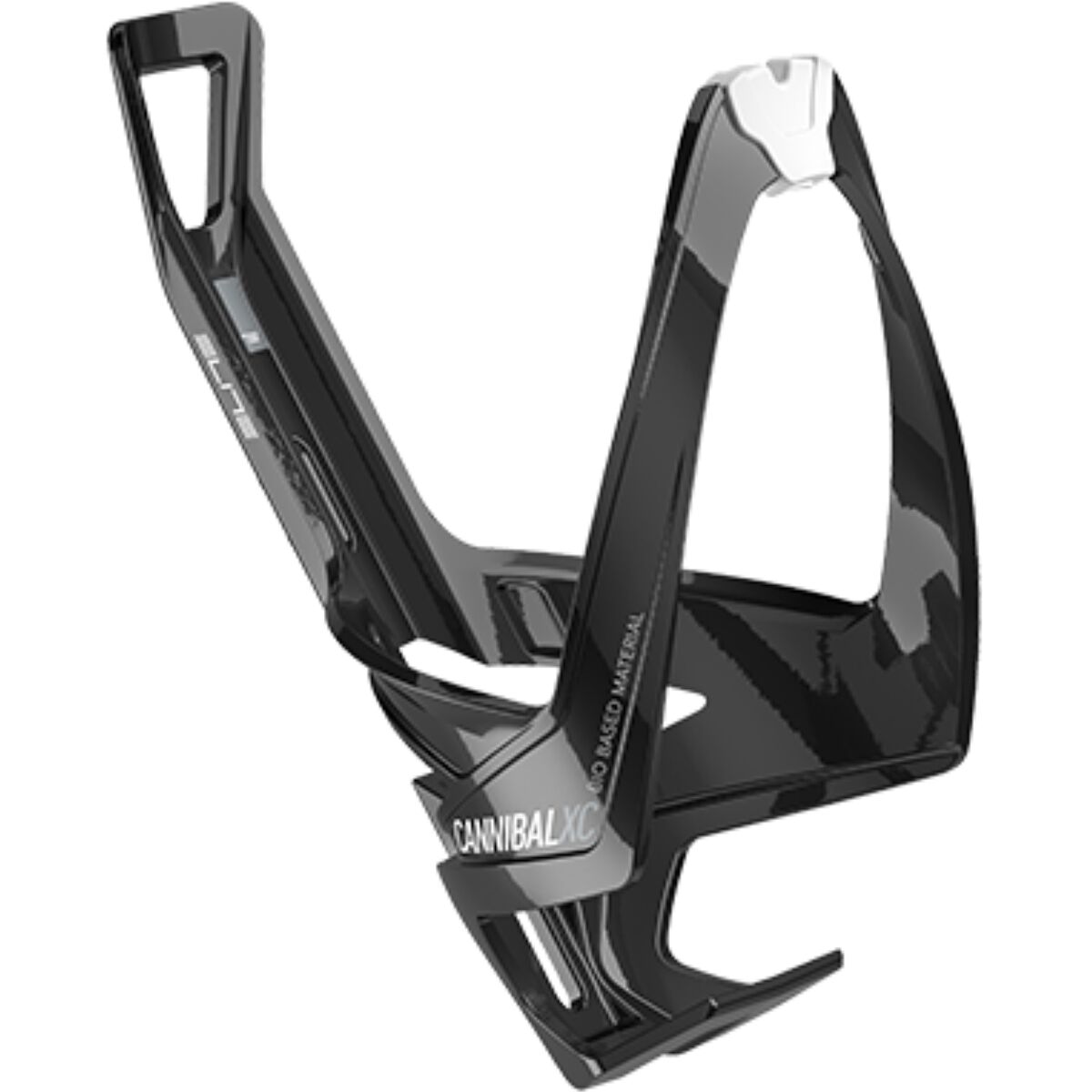 Elite Cannibal XC Bottle Cage Bio Based Glossy Black/White, One Size