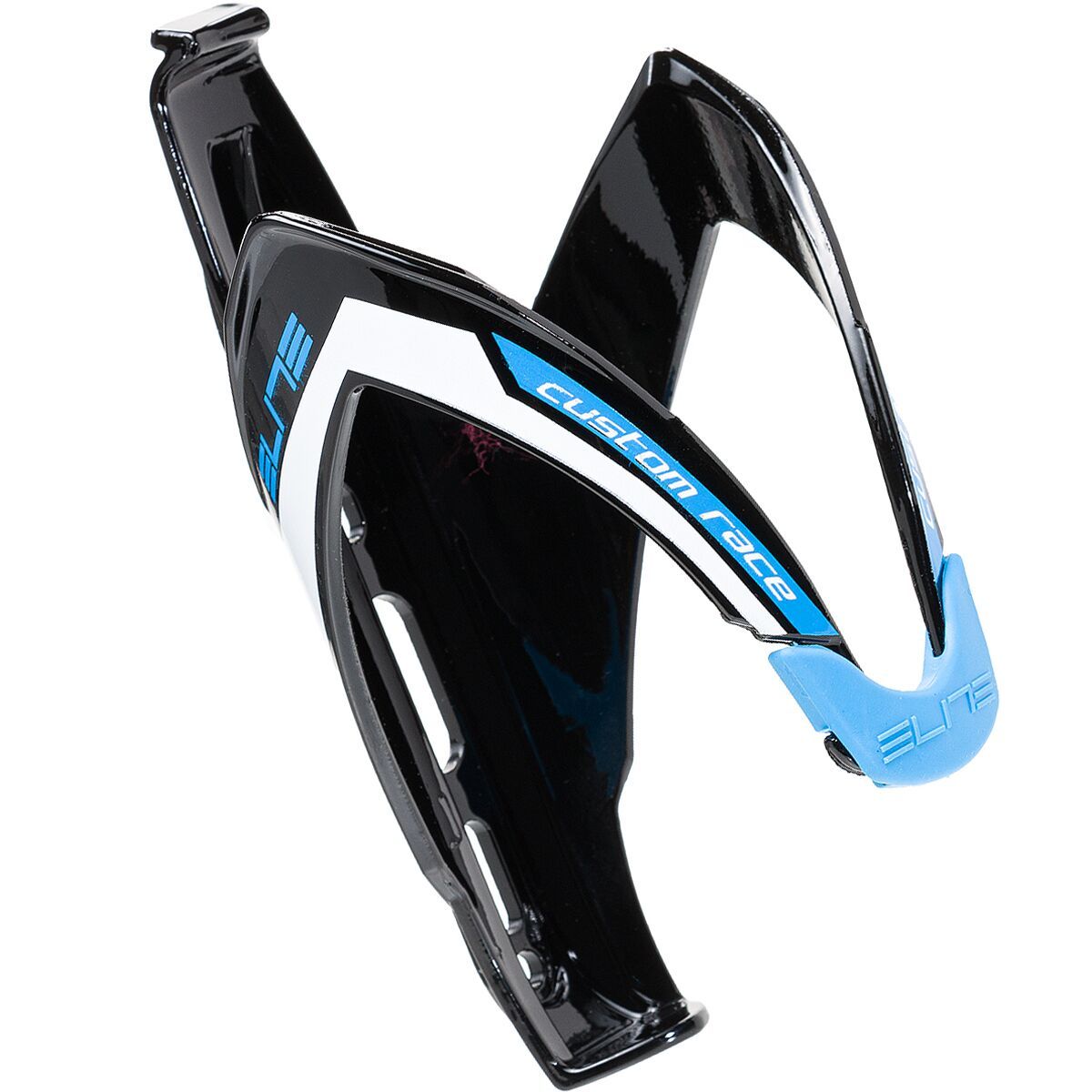Elite Elite Custom Race Plus Water Bottle Cage Gloss Black/Blue 2, One Size