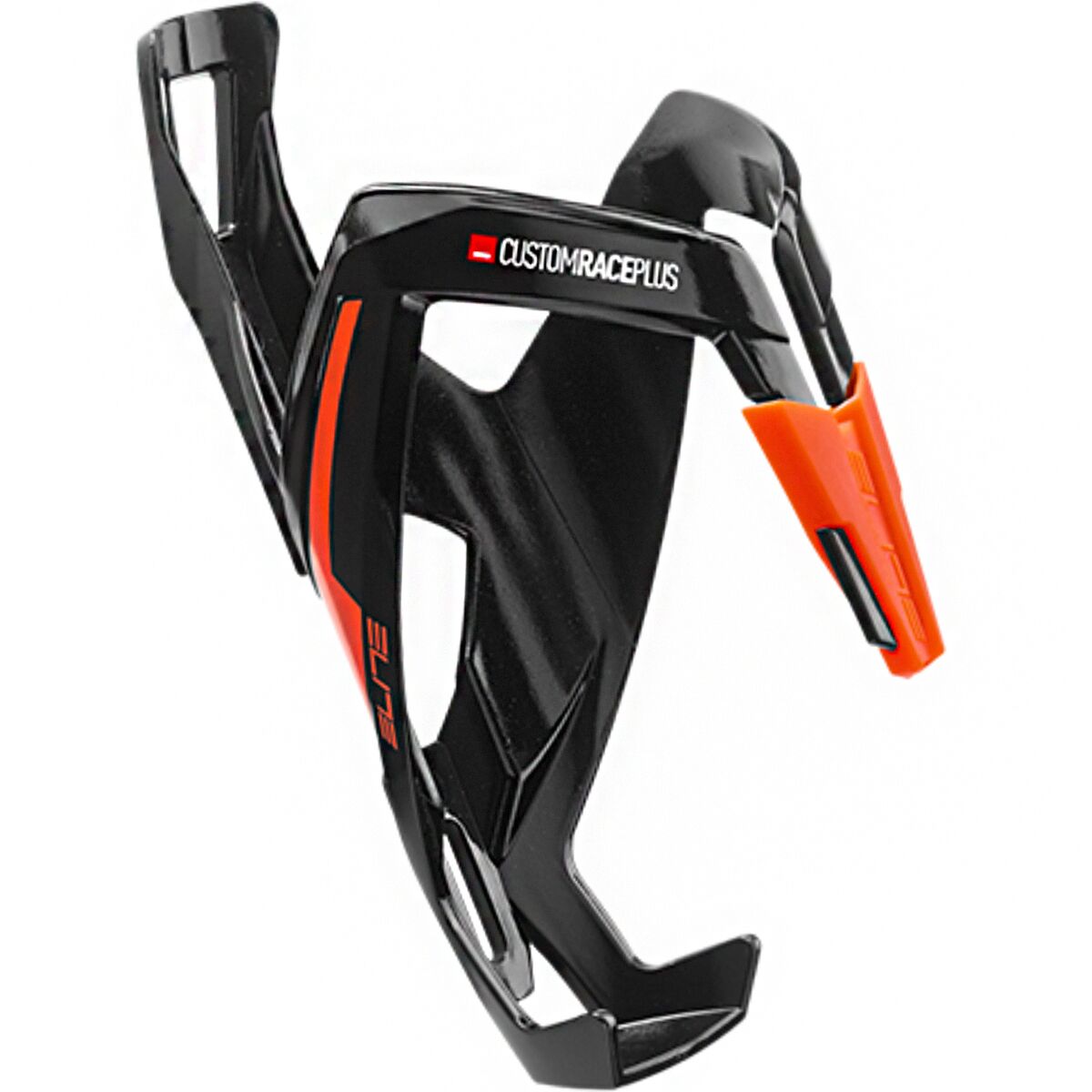 Elite Elite Custom Race Plus Water Bottle Cage Gloss Black/Orange, One Size