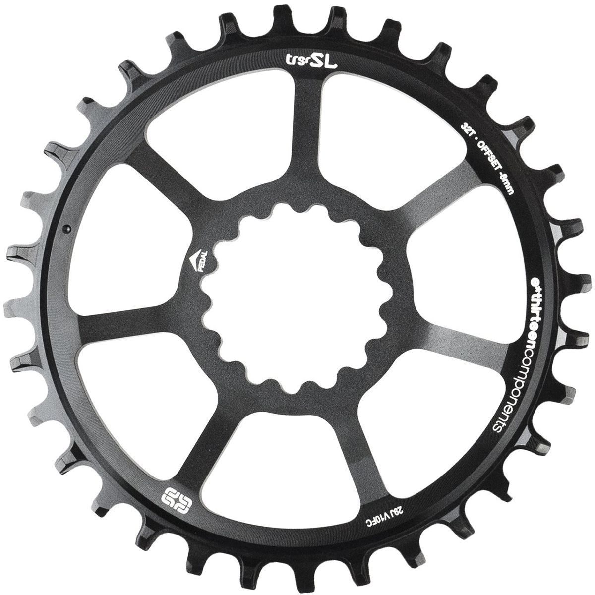 e*thirteen components SL Guidering Direct Mount Black, 30t