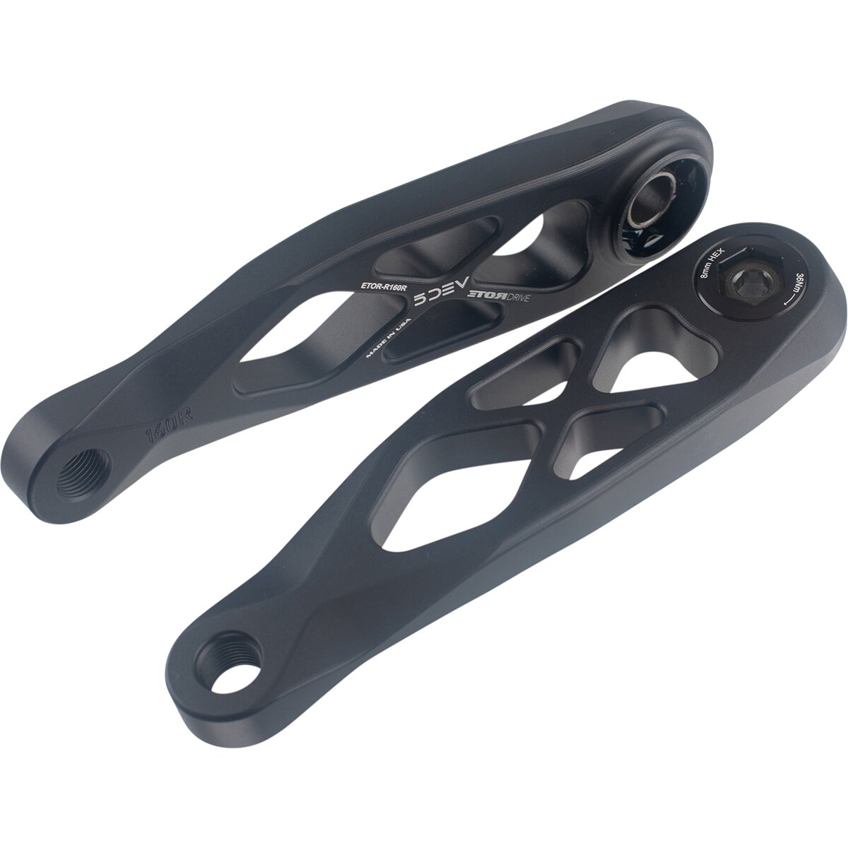 5DEV R-Spec Shimano Steps EP8 E-Bike Crank Arms Black, 155mm
