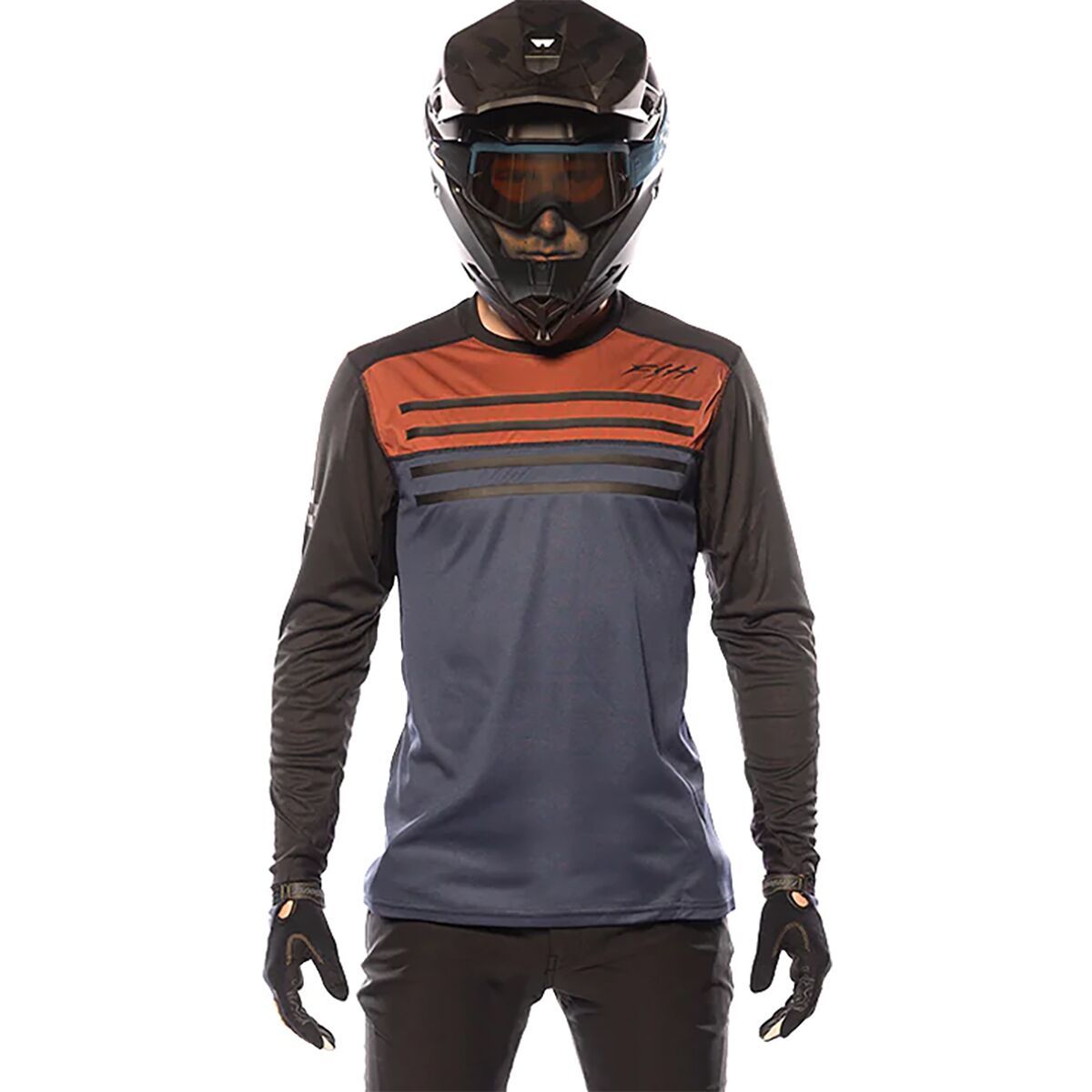 Fasthouse Sidewinder Alloy Long-Sleeve Jersey - Men's Rust/Midnight Navy, M