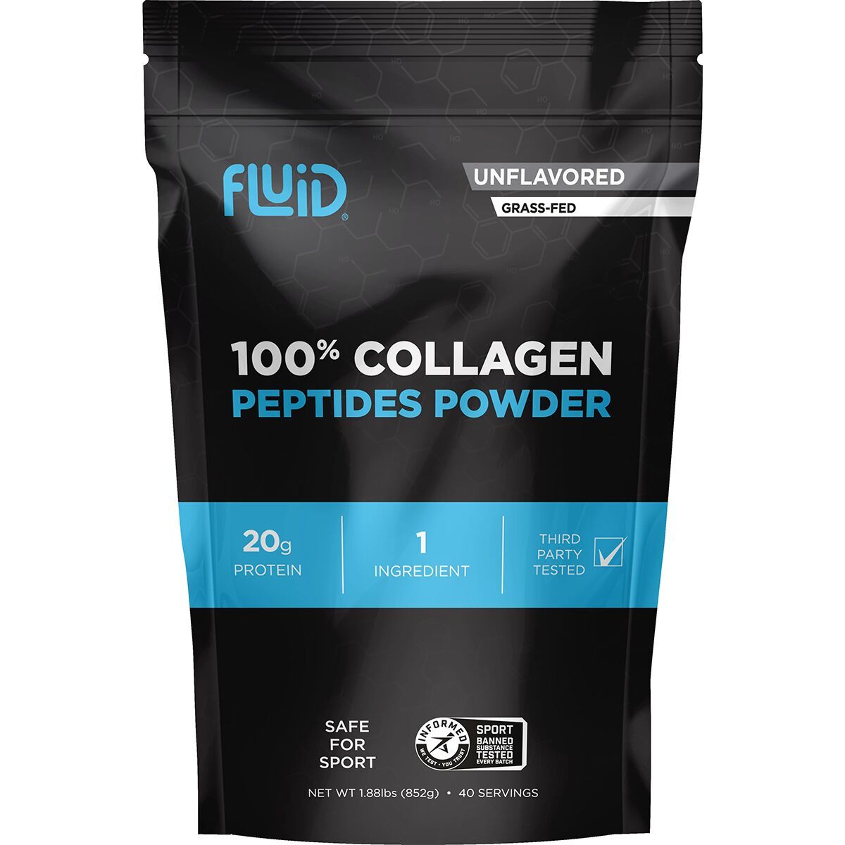 Fluid 100% COLLAGEN PEPTIDES Unflavored, 40-Serving Bag