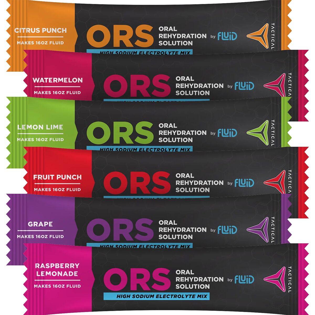 Fluid Fluid Tactical ORS (Oral Rehydration Solution) Variety Pack, 12 count