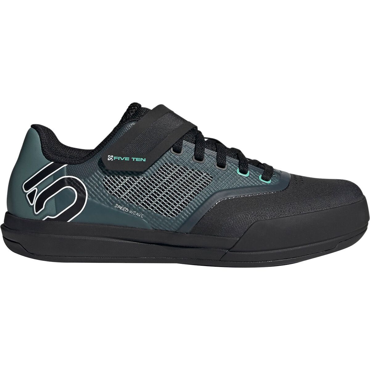 Five Ten Hellcat Pro Cycling Shoe - Women's Core Black/Crystal White/Hazy Emerald, 10.5