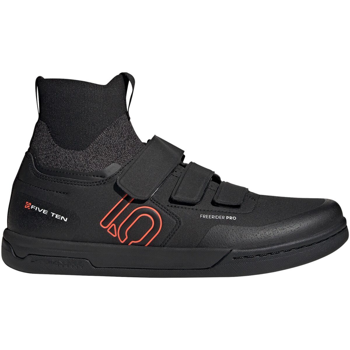 Five Ten Freerider Pro Mid VCS Cycling Shoe - Men's Core Black/Solar Red/Grey Three, 12.5