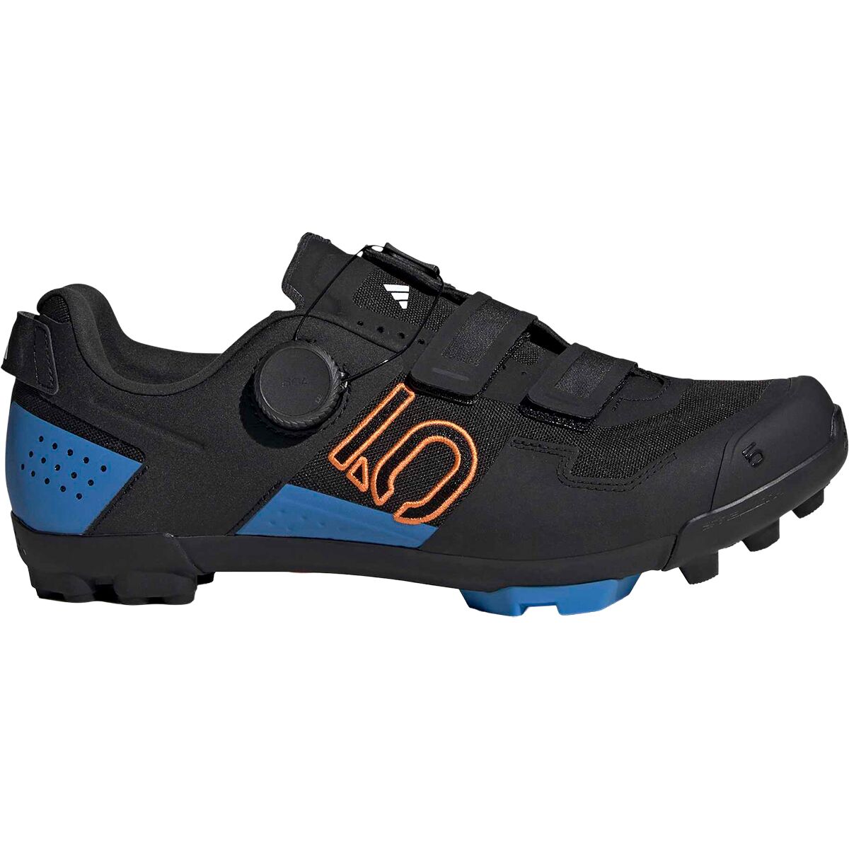 Five Ten Kestrel BOA Mountain Bike Shoe - Men's Core Black/Pure Orange/Ray Blue, 8.5