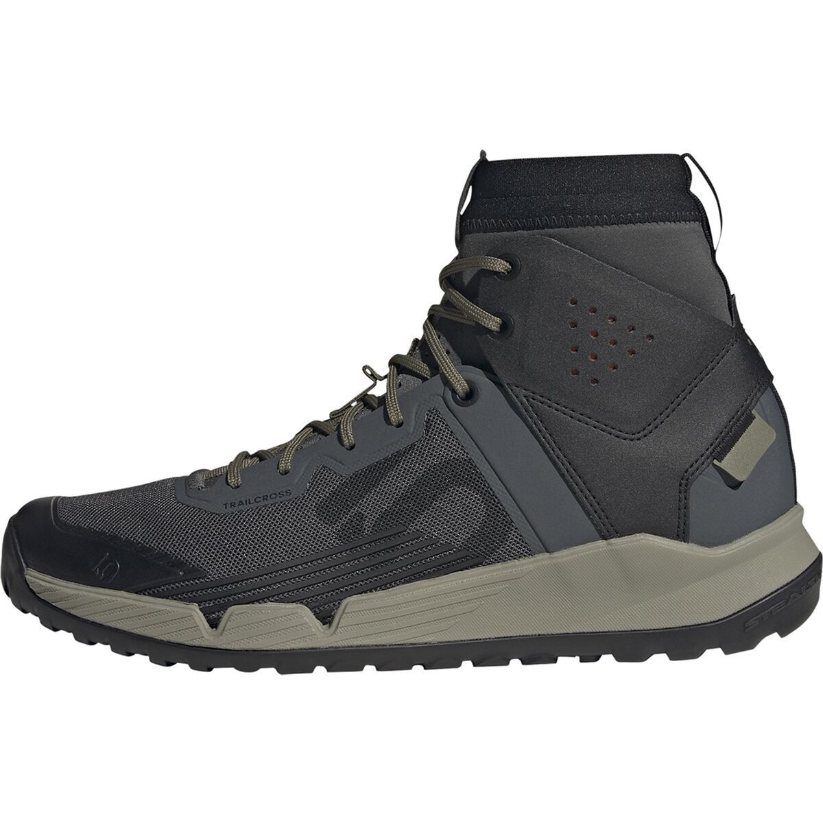 Five Ten Trailcross Mid Pro Mountain Bike Shoe Grey Six/Core Black/Olive Strata, Mens 9.5/Womens 10.5 - Men's