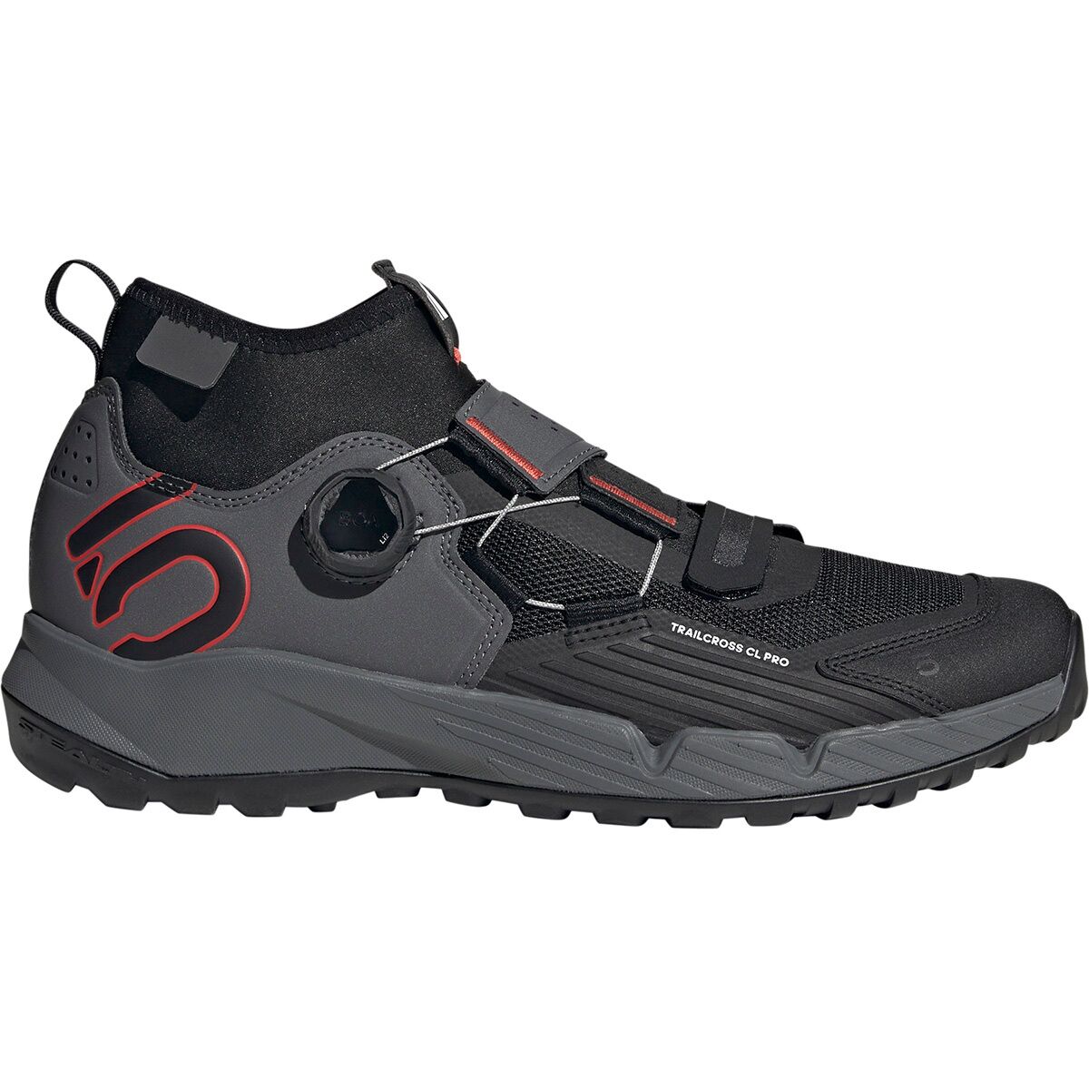 Five Ten Trailcross Pro Clip-In Cycling Shoe - Men's Grey Five/Core Black/Red, 8.0