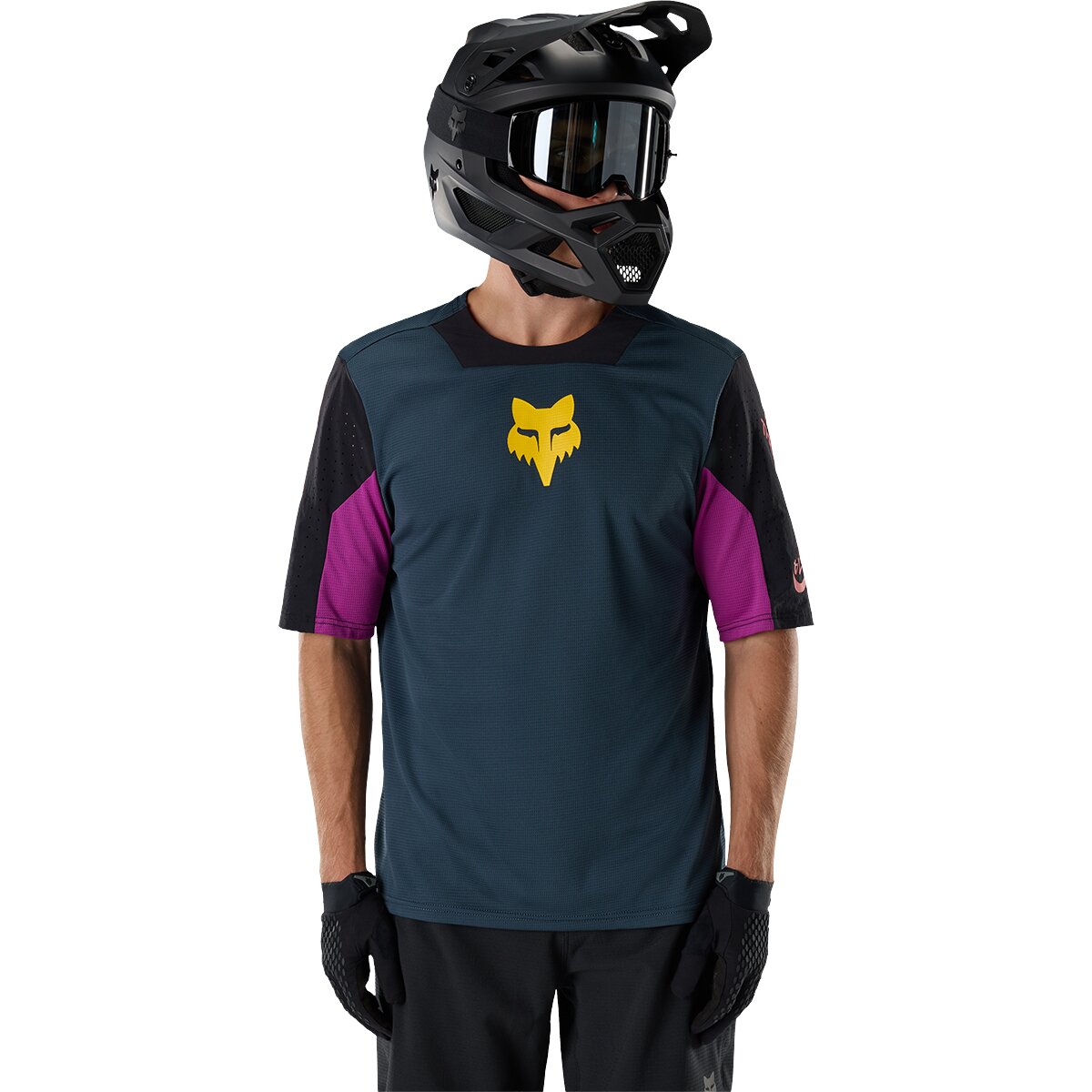 Fox Racing Defend Short-Sleeve Jersey - Men's Galaxy Blue Creation, L
