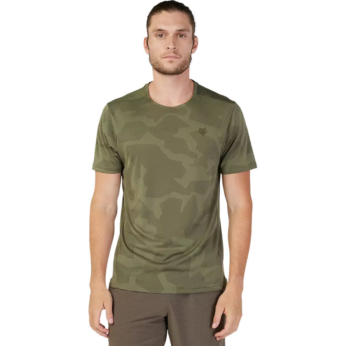 Fox Racing Fox Racing Rep Short-Sleeve Jacquard Top - Men's Olive Camo, M