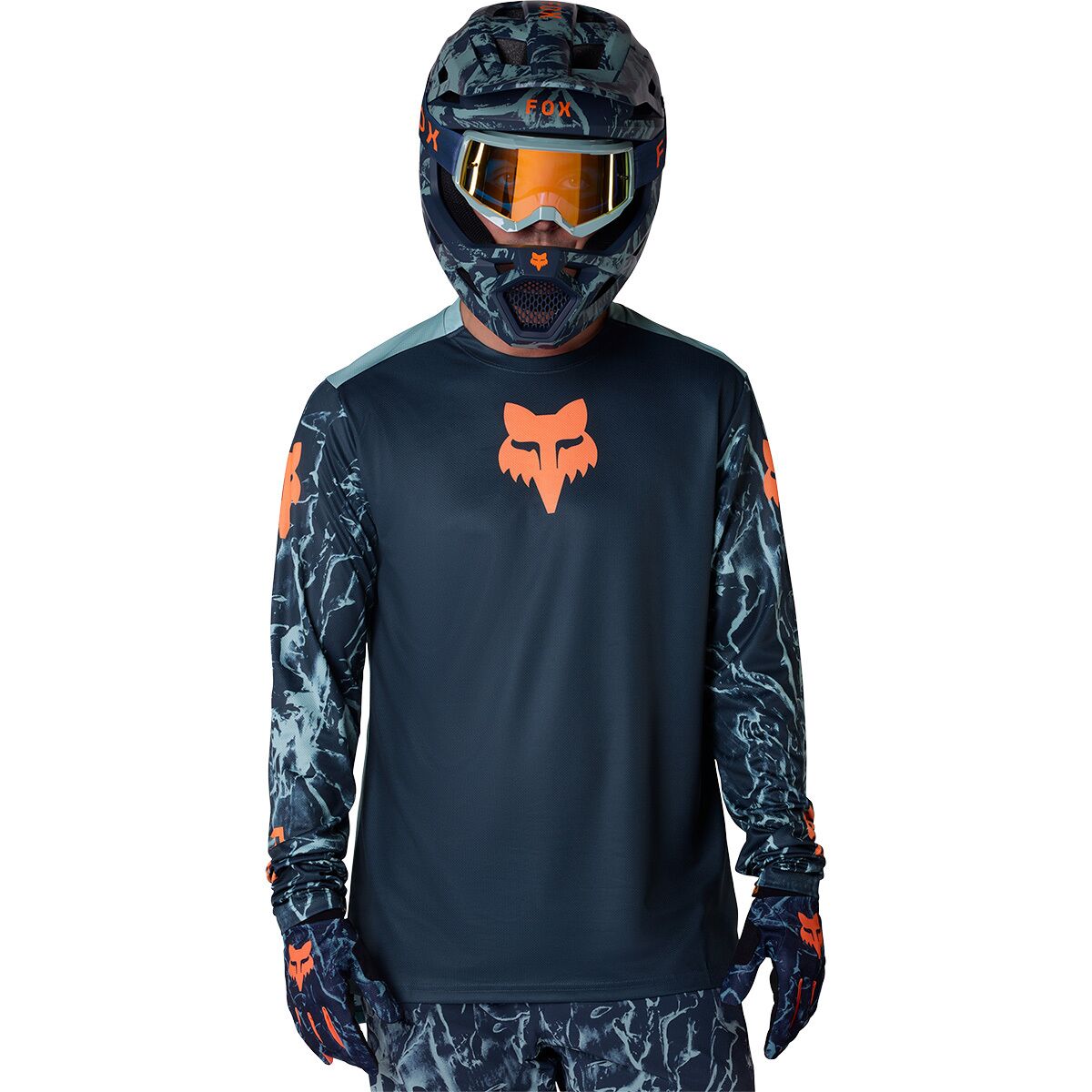 Fox Racing Ranger Long-Sleeve Jersey - Kids' Arctic Blue Image Print, M