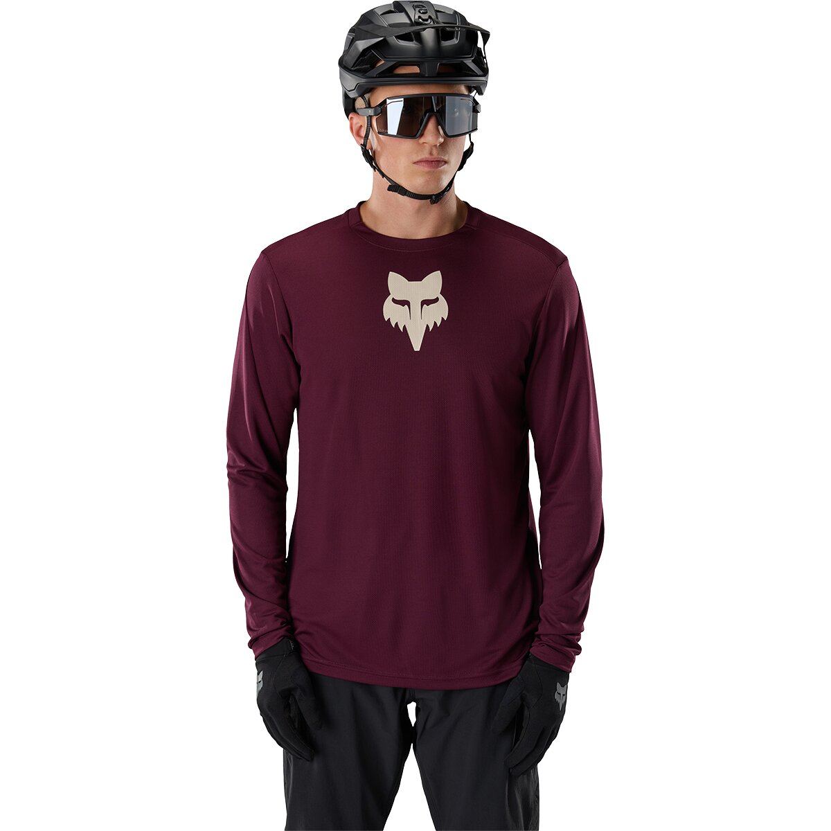 Fox Racing Ranger Long-Sleeve Jersey - Men's Dark Maroon Fox Head, S
