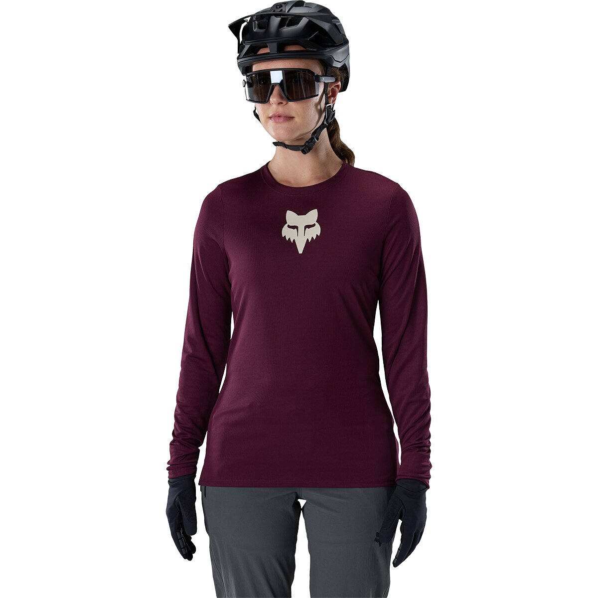 Fox Racing Ranger Long-Sleeve Jersey - Women's - Dark Maroon Fox Head, M