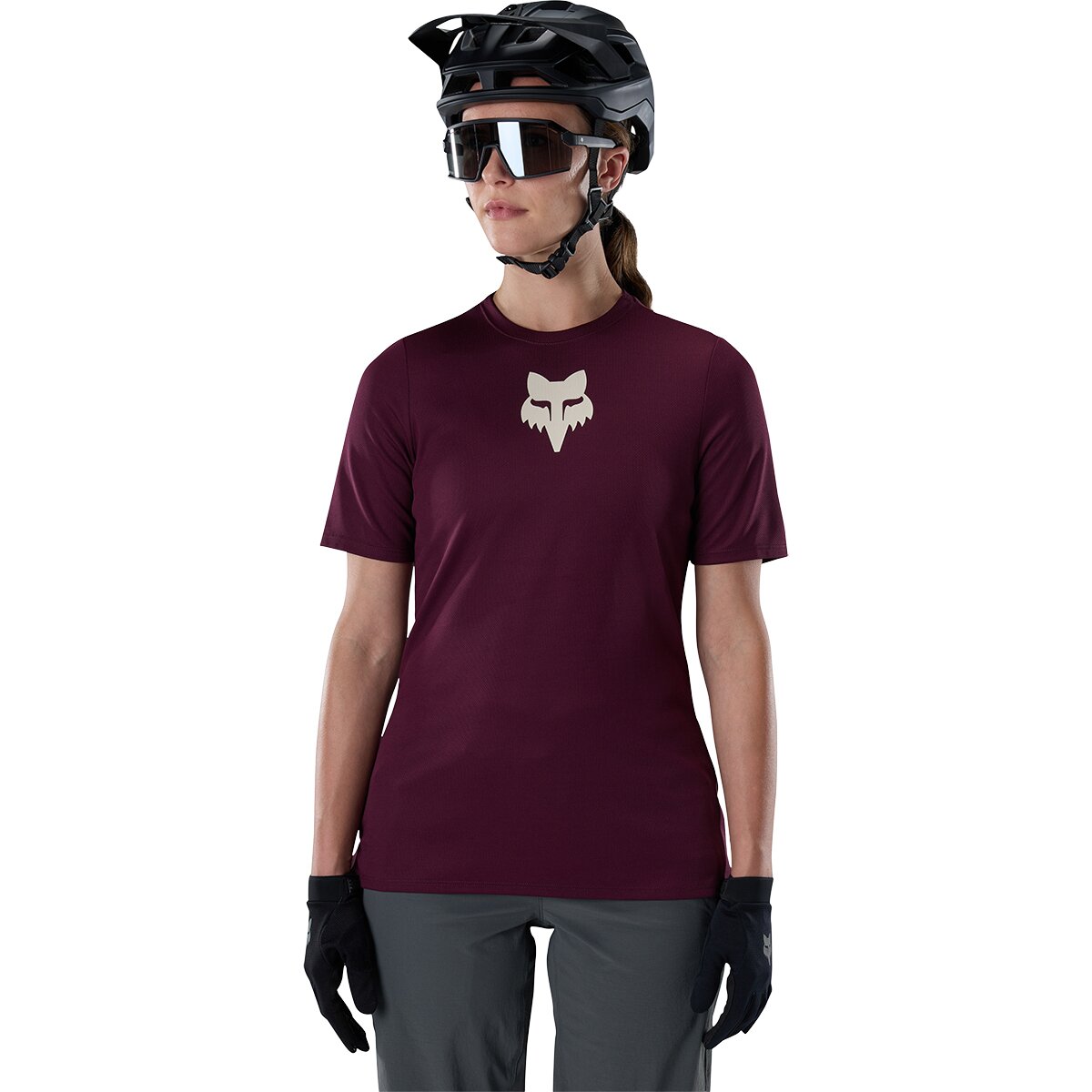 Fox Racing Ranger Short-Sleeve Jersey - Women's Dark Maroon Fox Head, S