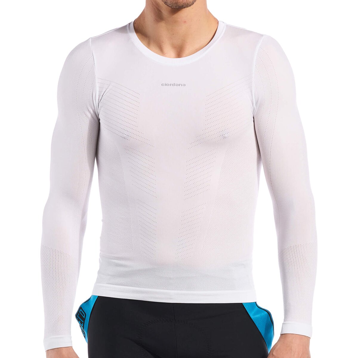Giordana Midweight Knitted Long-Sleeve Baselayer White, L - Men's