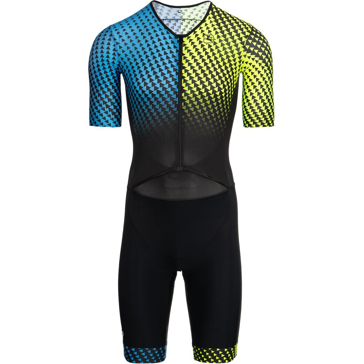 Giordana Vero Pro TRI Short Sleeve Doppio Suit - Men's Fluo Blue/Fluo Yellow, S