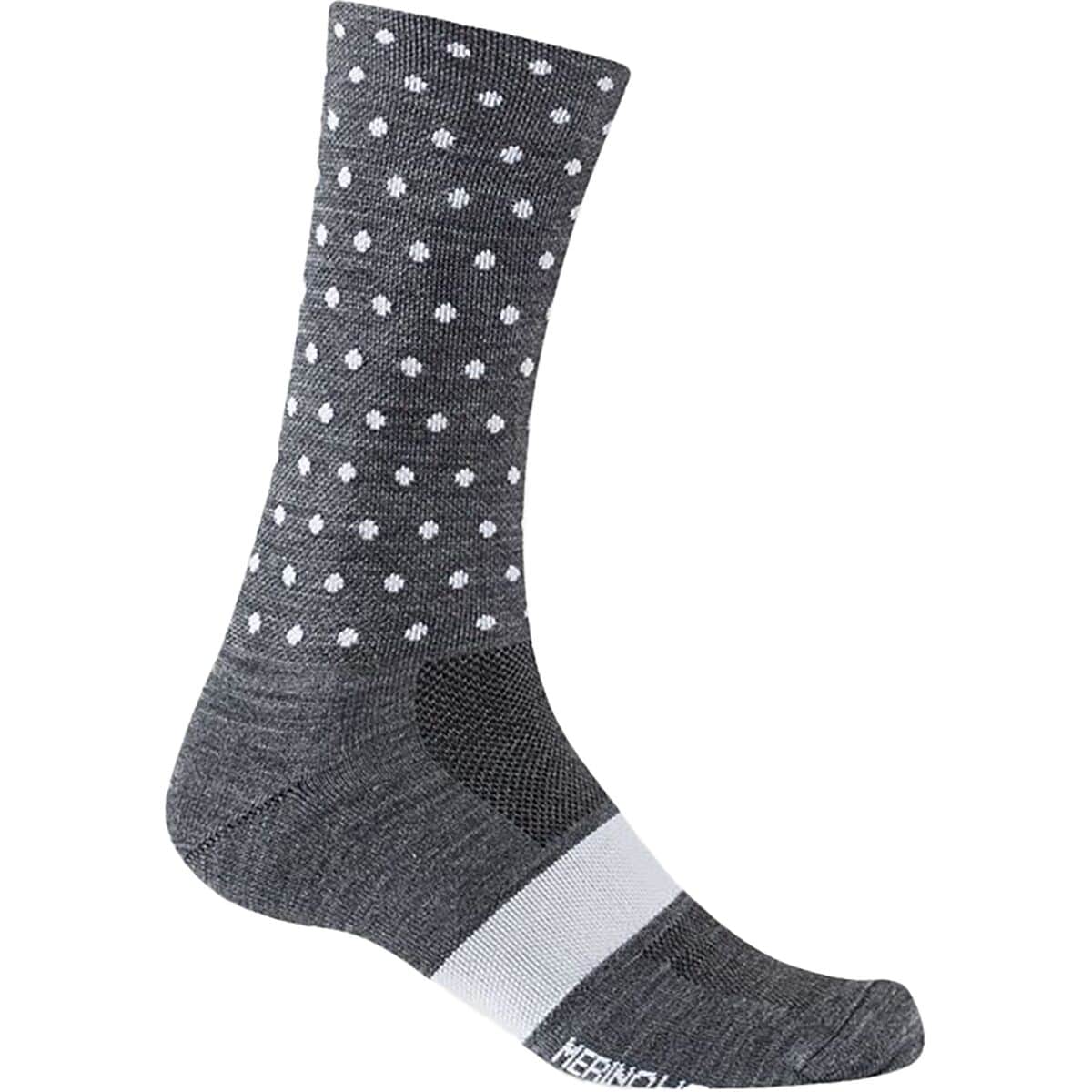 Giro Merino Seasonal Sock Charcoal/White Dots, XL - Men's