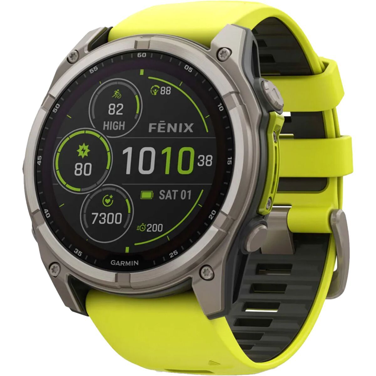 Garmin Garmin fenix 8 Solar Sapphire Sport Watch Titanium (Amp Yellow, 47mm