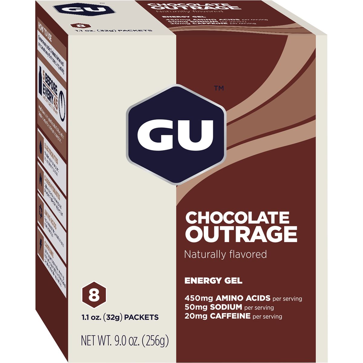 GU Energy Gel - 8-Pack Chocolate Outrage, One Size