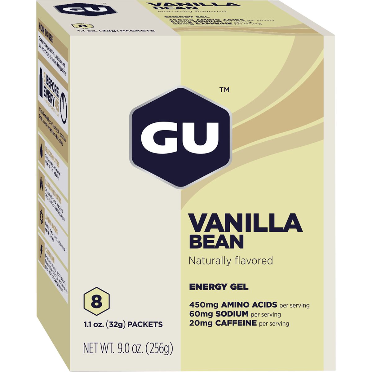 Gu GU Energy Gel - 8-Pack Vanilla Bean, One Size