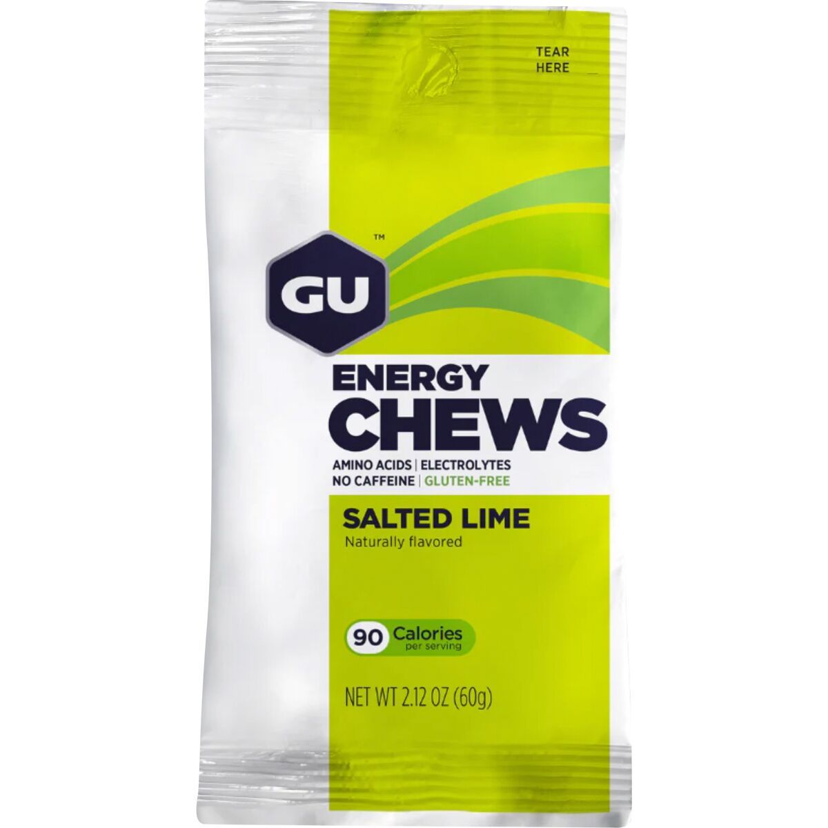 Gu GU Energy Chews Double Serving Bag - 12 Pack Salted Lime, One Size