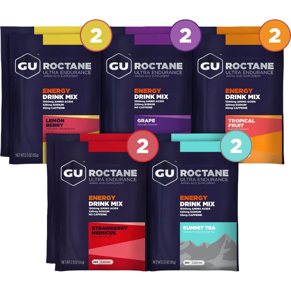 GU Roctane Energy Drink Mix Mixed Box Variety, 10 ct. Box