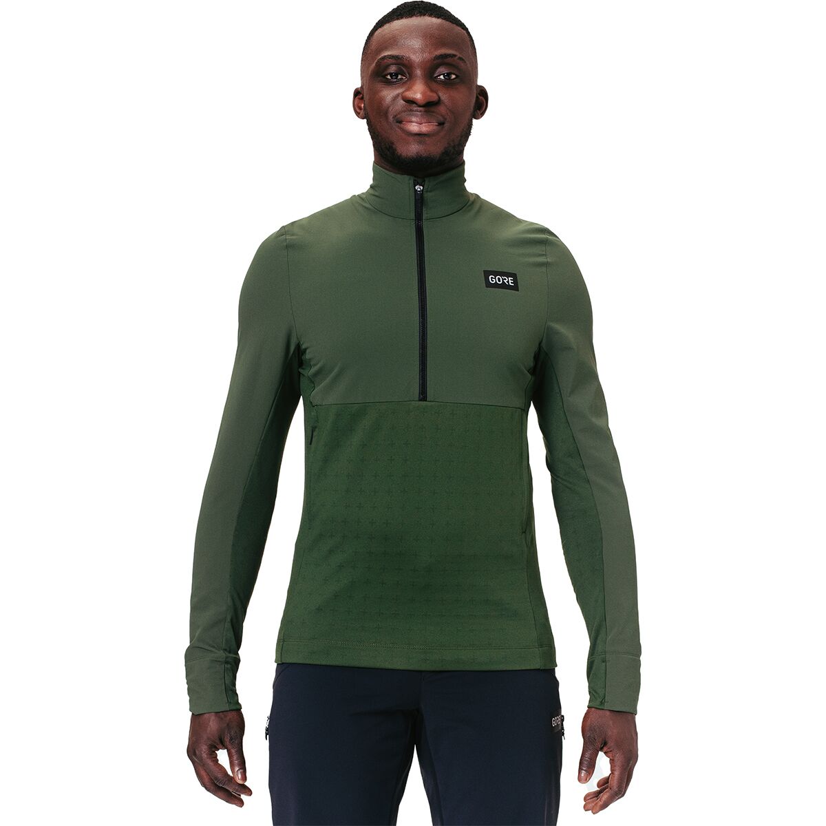 GOREWEAR GOREWEAR TrailKPR Hybrid 1/2-Zip Jacket - Men's Utility Green, US XS/EU S