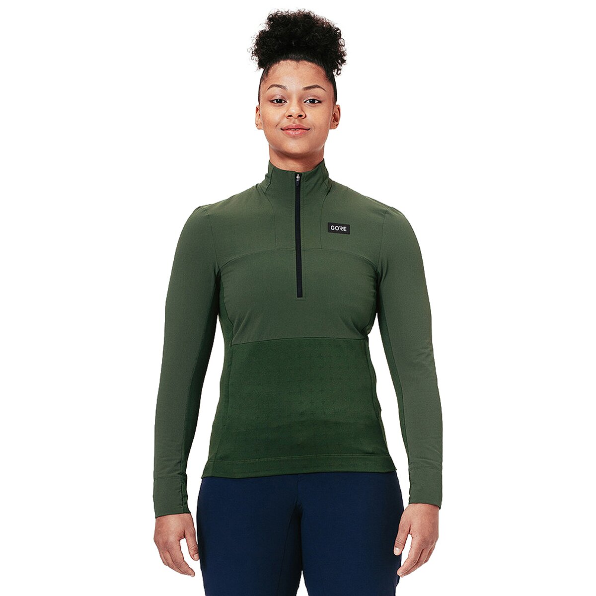 GOREWEAR TrailKPR Hybrid 1/2-Zip Jacket - Women's Utility Green, M/8-10
