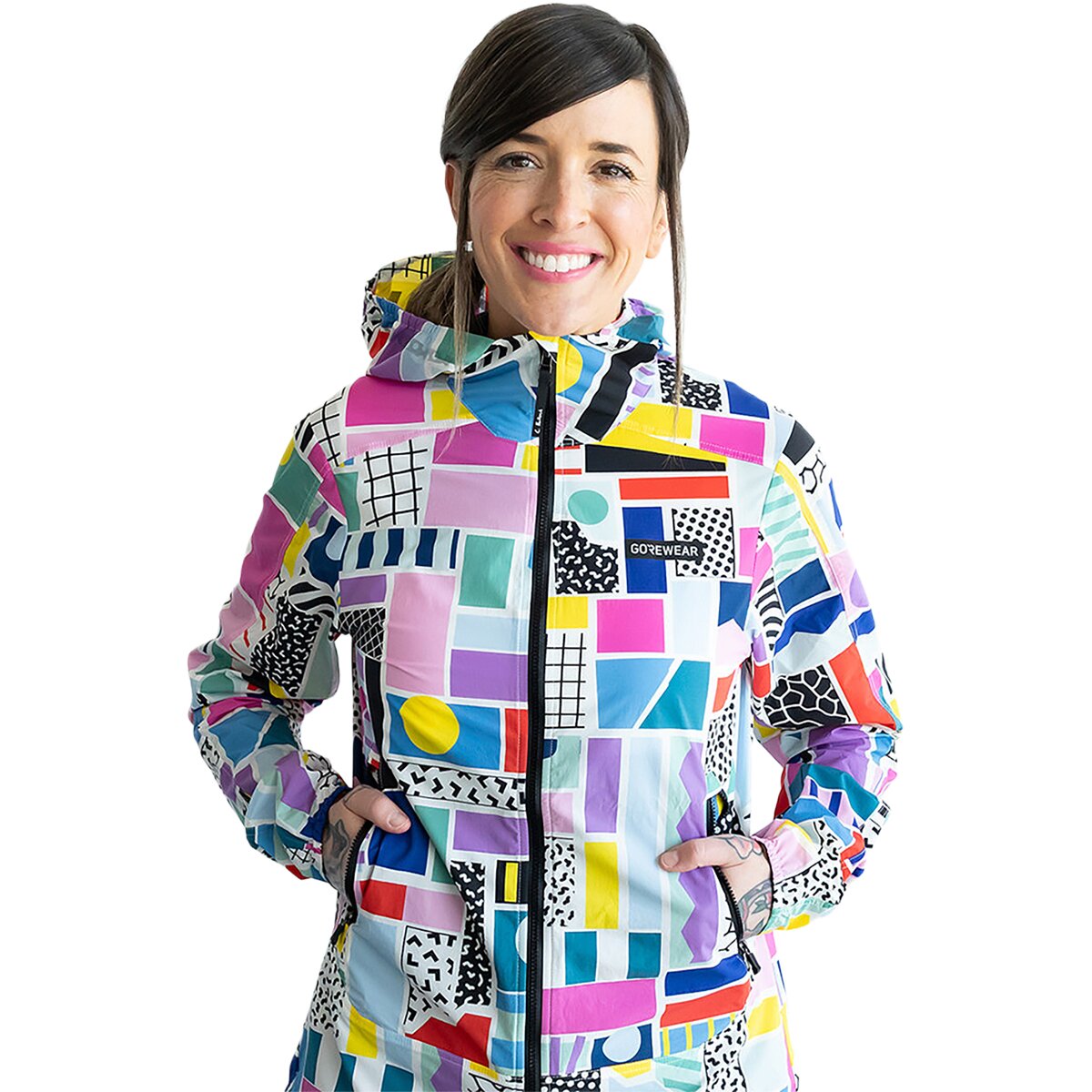GOREWEAR GOREWEAR FERNFLOW x Dr. Curtis Hooded Windbreaker - Women 's Multicolor, XS