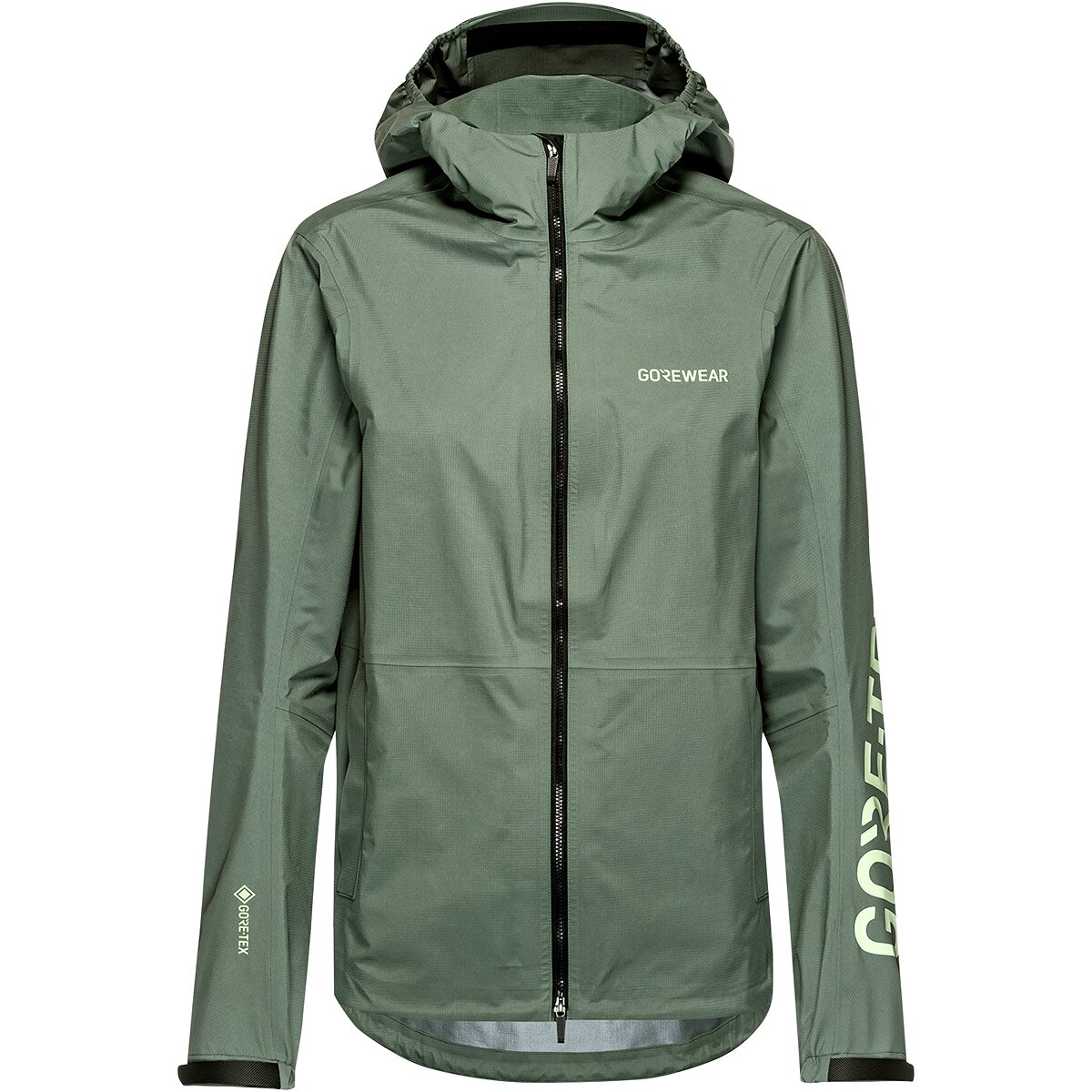 GOREWEAR GOREWEAR Lupra GORE-TEX Logo Hooded Jacket - Women's Slate Green/Spring Green, L