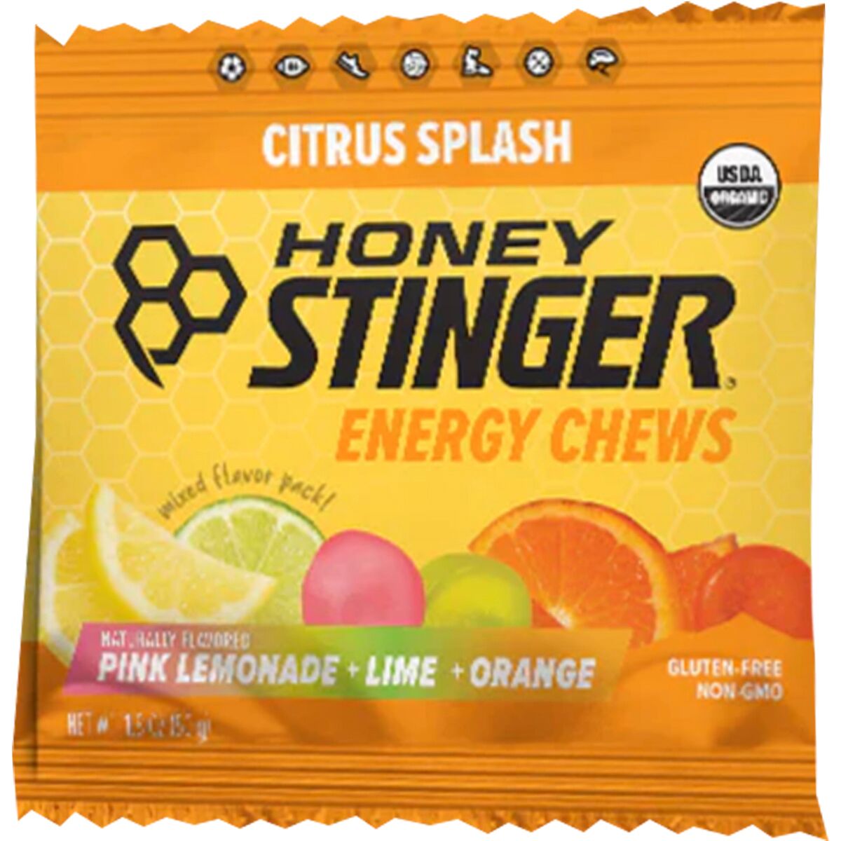 Honey Stinger Organic Energy Chews - 12 Pack Citrus Splash, One Size